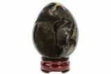 Septarian Dragon Egg Geode - Black Crystals #123041-1